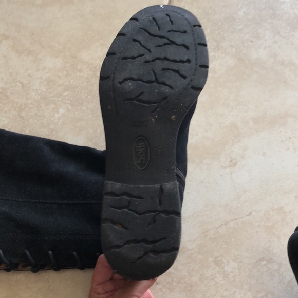 ☔️👢SOFFT SHARNELL WATERPROOF TALL BLACK SUEDE BOOTS | Size 8.5M - Picture 5 of 9